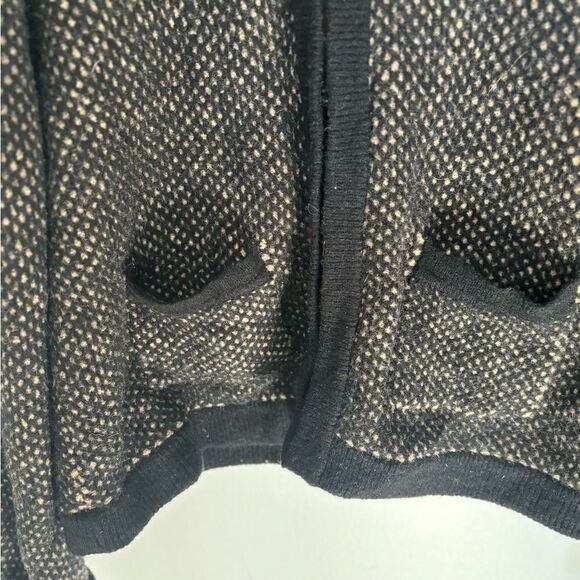 J.Crew Wool Blend Cardigan Hook Eye Closure Pockets Black Tan Size L - Picture 10 of 13